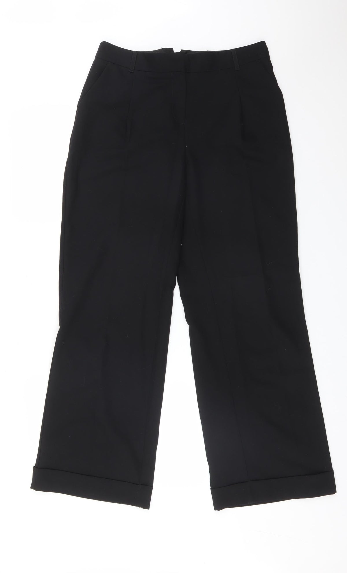 NEXT Womens Black  Polyester Trousers  Size 8 L29 in Regular