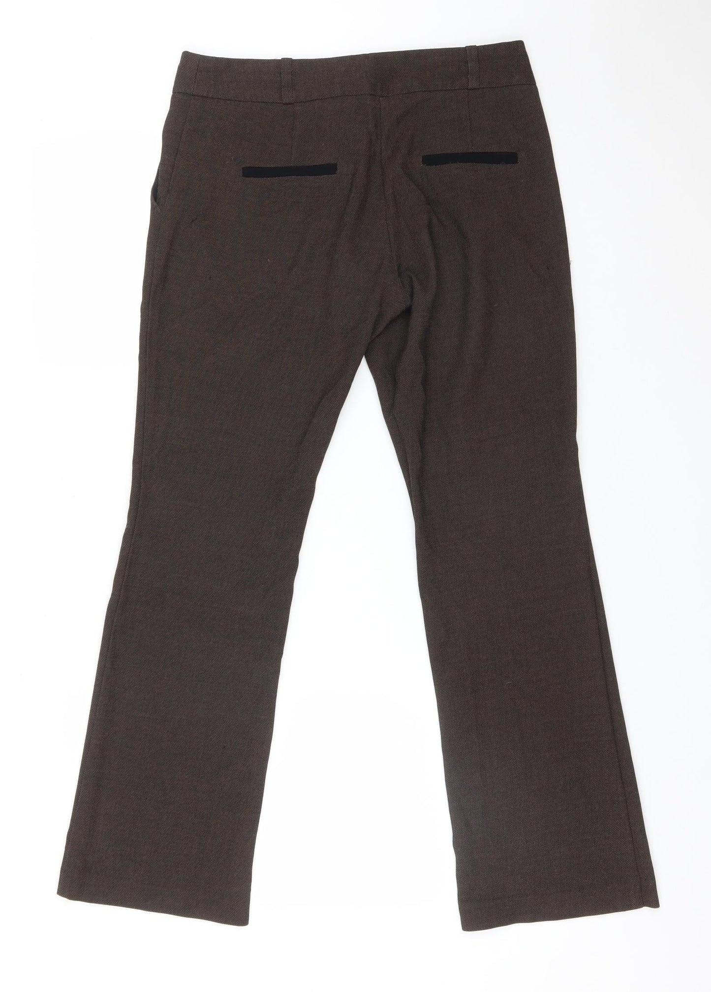 NEXT Womens Brown  Polyester Trousers  Size 8 L28 in Regular