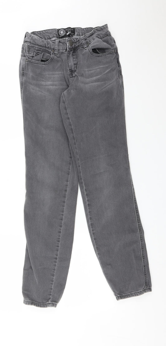 New Look Womens Grey  Cotton Straight Jeans Size 10 L30 in Regular