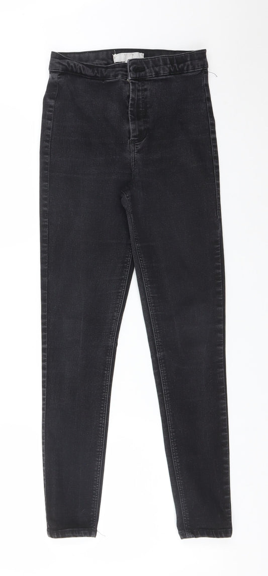 Topshop Womens Black  Cotton Skinny Jeans Size 28 L30 in Regular