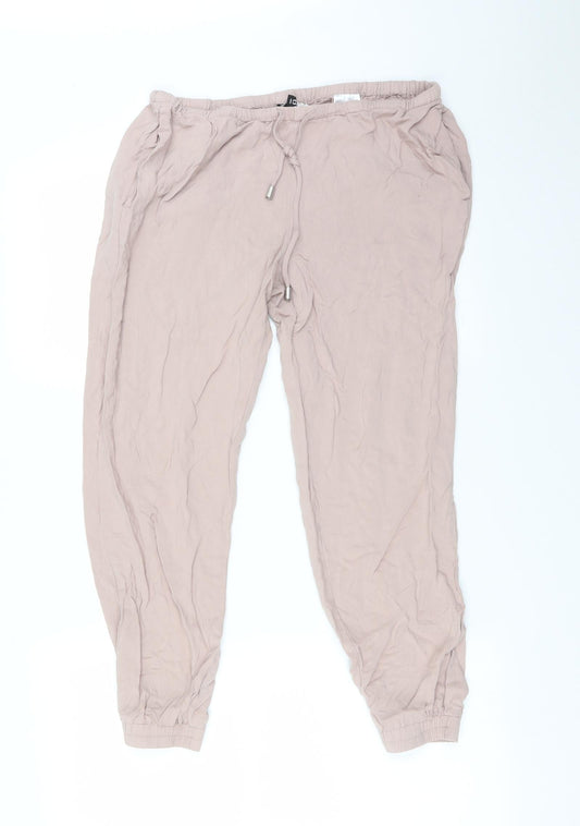 H&M Womens Pink  Viscose Trousers  Size 10 L25 in Regular