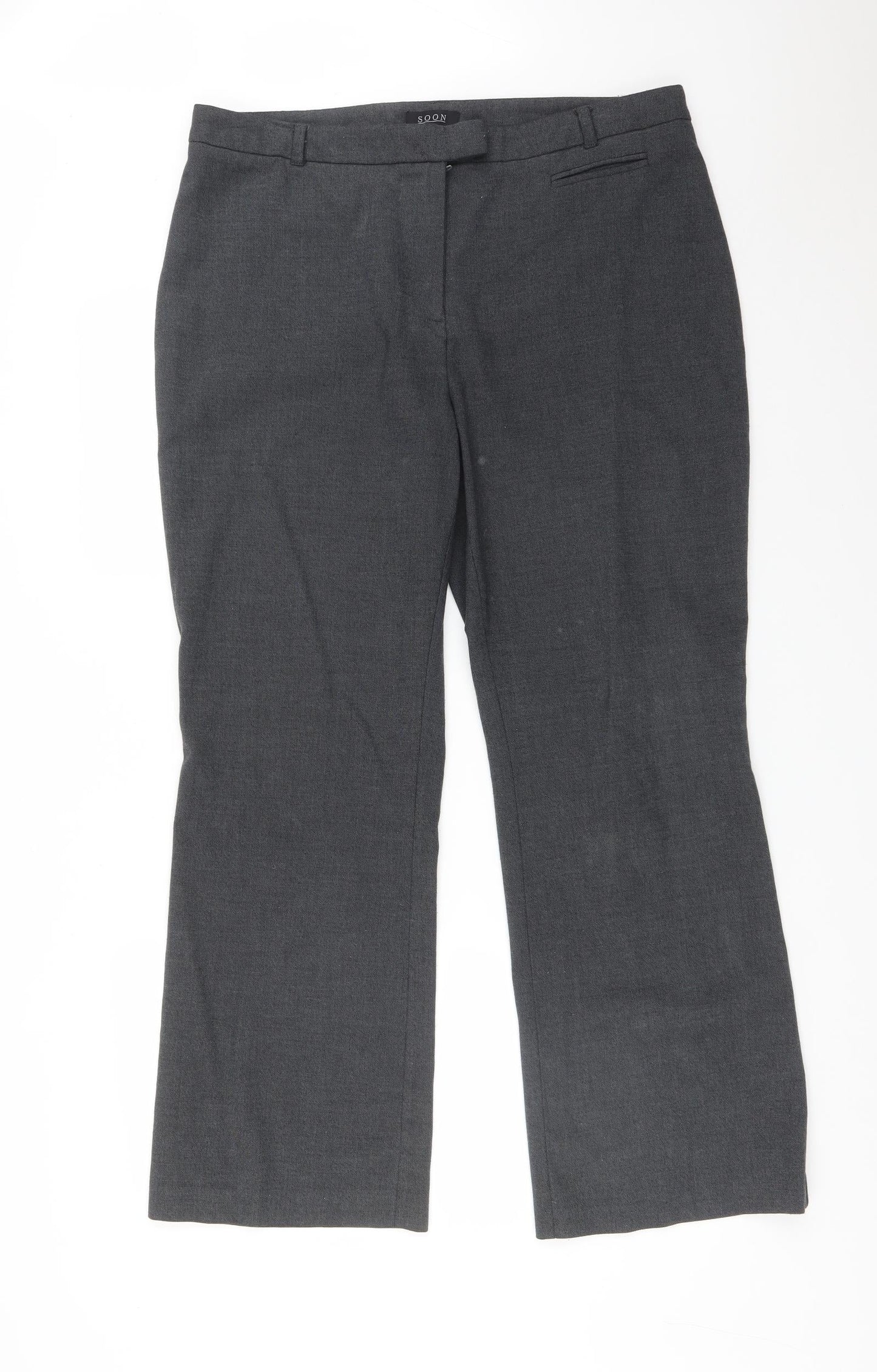 Soon Womens Grey  Polyester Trousers  Size 16 L29 in Regular