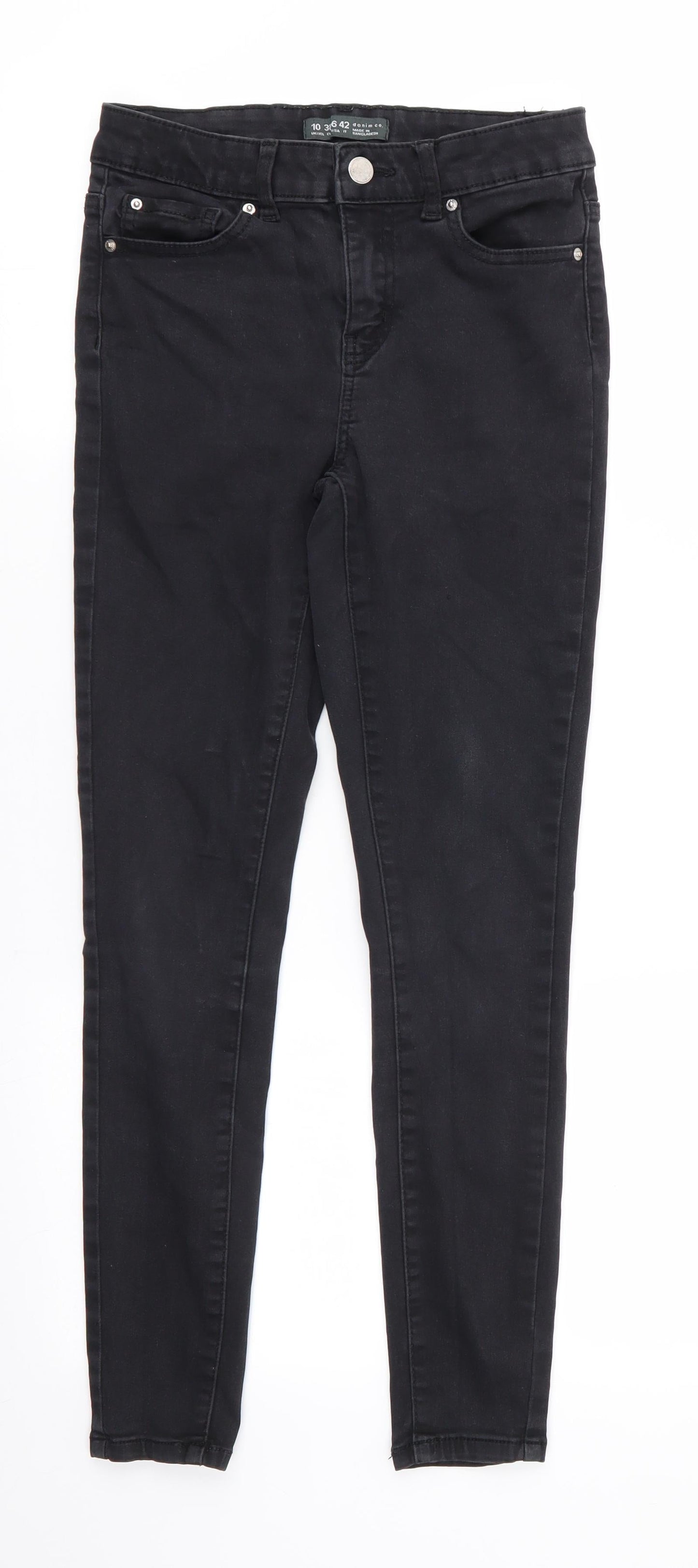 Denim Co Womens Black  Cotton Skinny Jeans Size 10 L26 in Regular