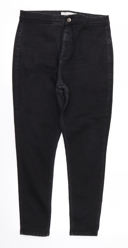 Topshop Mens Black  Cotton Skinny Jeans Size 34 in L25 in Regular  - Cropped