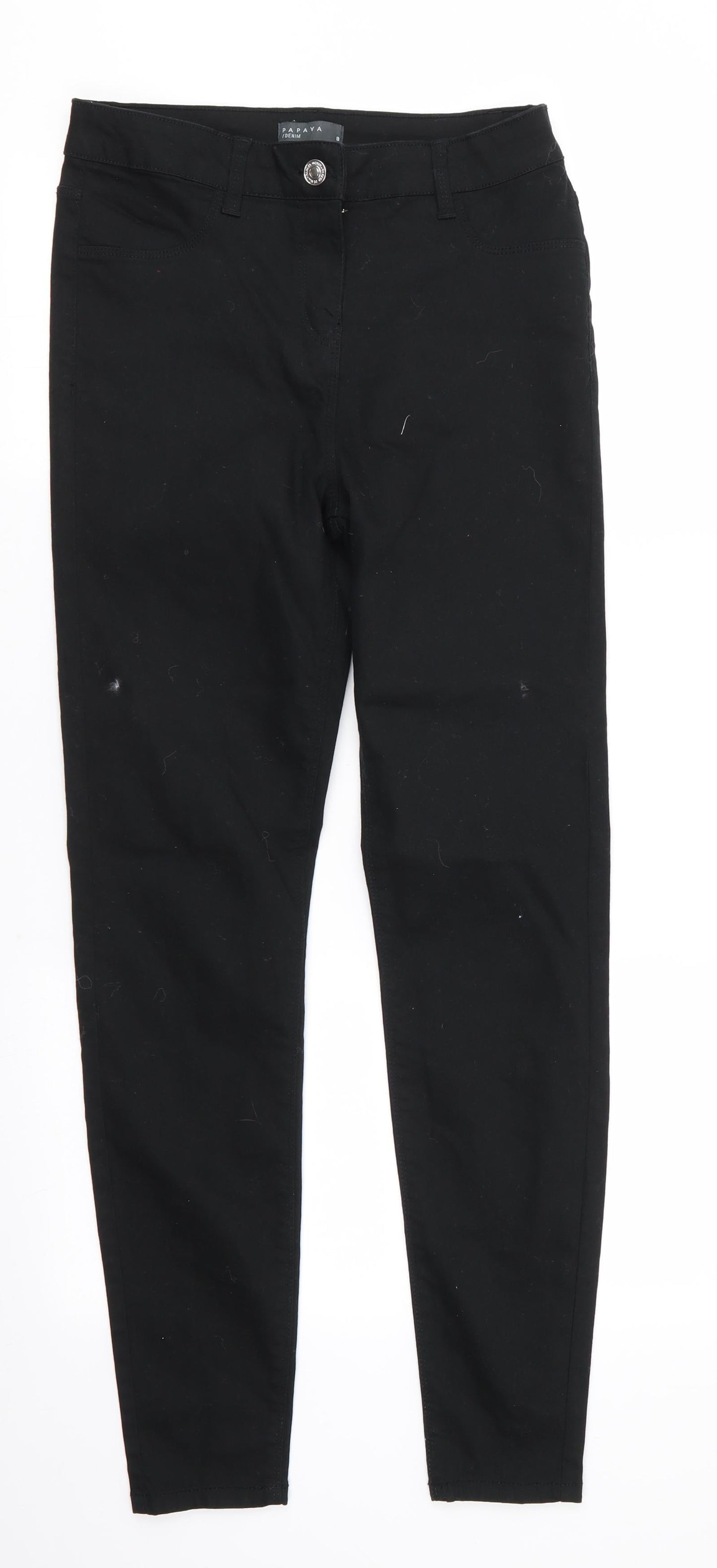 Papaya Denim Womens Black  Cotton Skinny Jeans Size 8 L29 in Regular