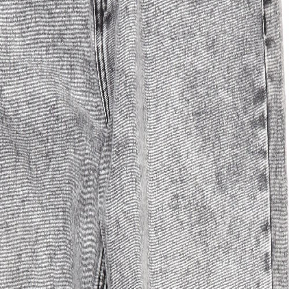 Misspap Womens Black  Cotton Skinny Jeans Size 10 L27 in Regular  - Black Grey Stonewash