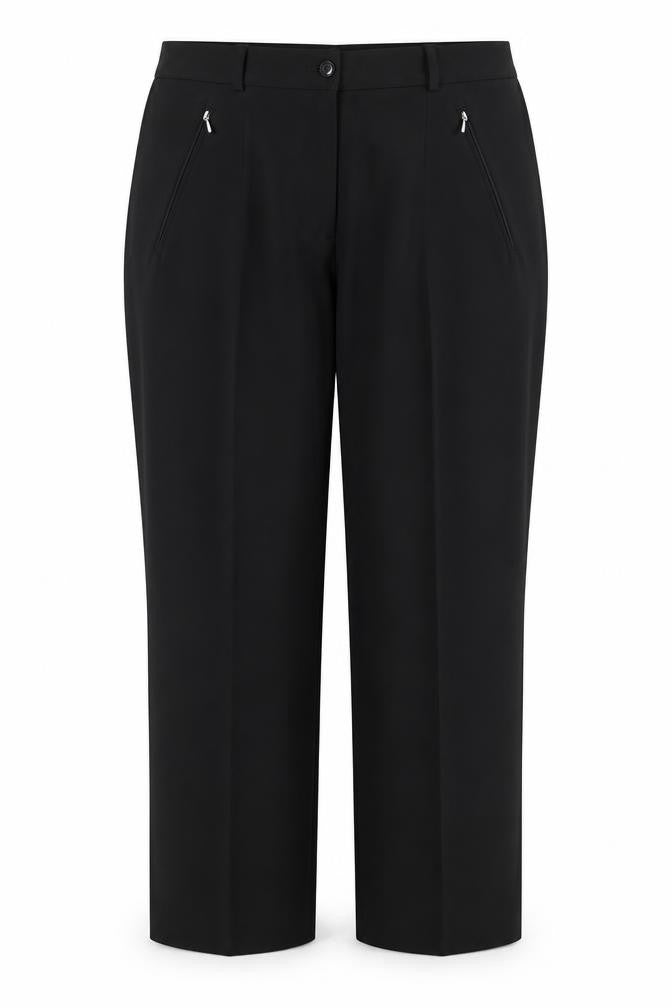 Valerie Herman Womens Black  Polyester Trousers  Size 16 L28.5 in Regular  - Side Elastication