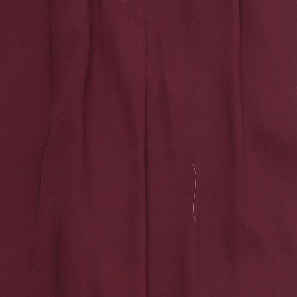 H&M Womens Brown  Polyester Cropped Trousers Size 8 L25 in Regular  - Silky texture
