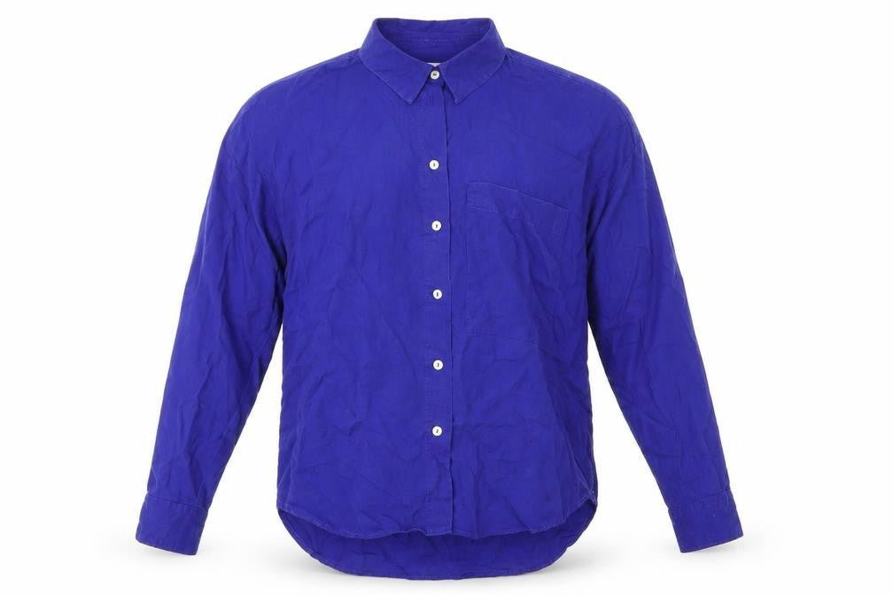 MNG Mens Blue    Button-Up Size M Collared  - Royal Blue