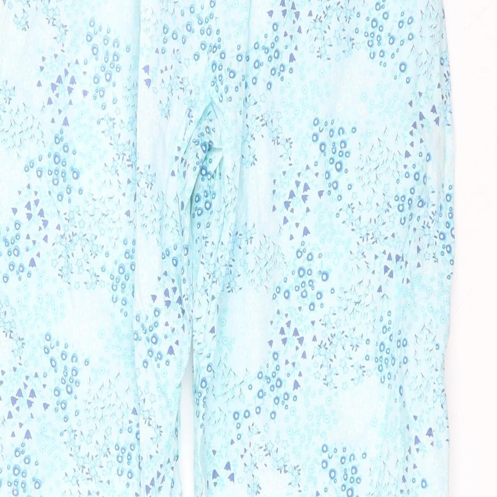 Avenue Womens Blue Floral Cotton Trousers  Size 12 L25 in Regular