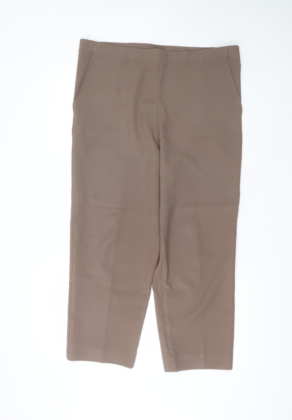 Preworn Womens Brown  Polyester Trousers  Size 38 in L25 in Regular