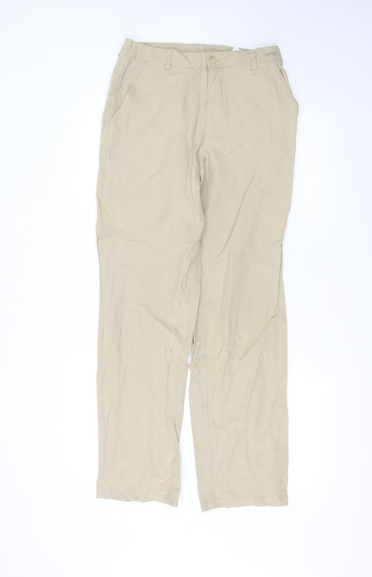 Preworn Womens Beige  Viscose Straight Jeans Size 8 L28 in Regular