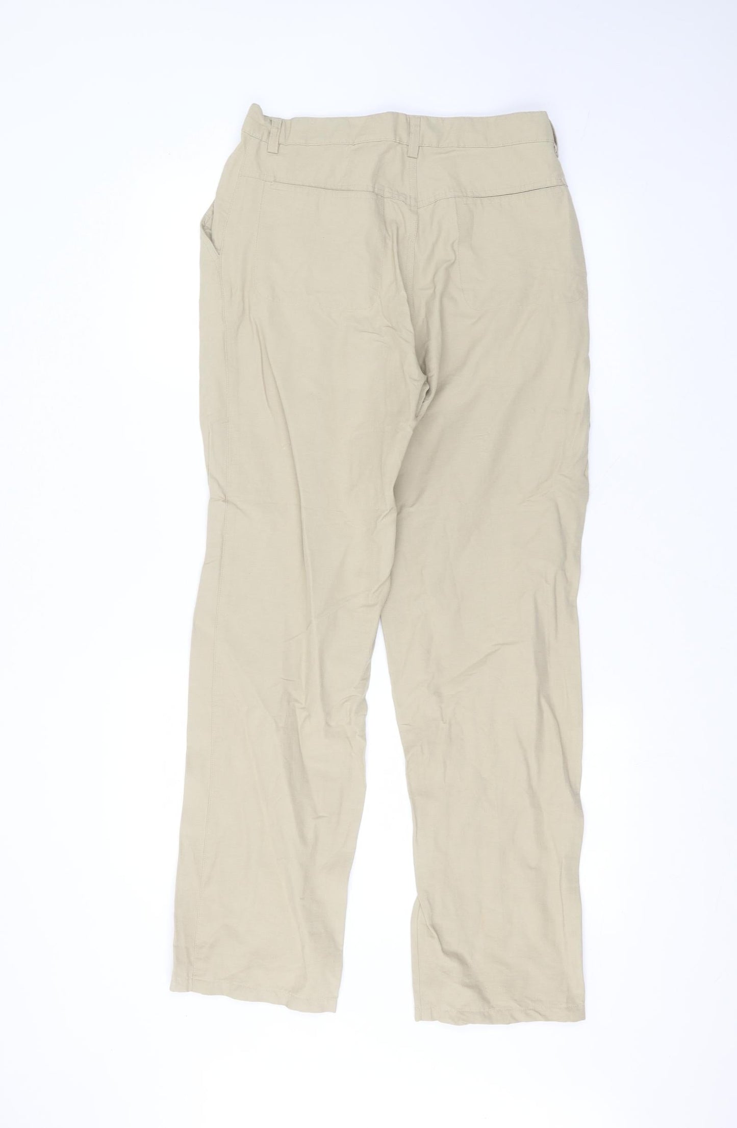 Preworn Womens Beige  Viscose Straight Jeans Size 8 L28 in Regular