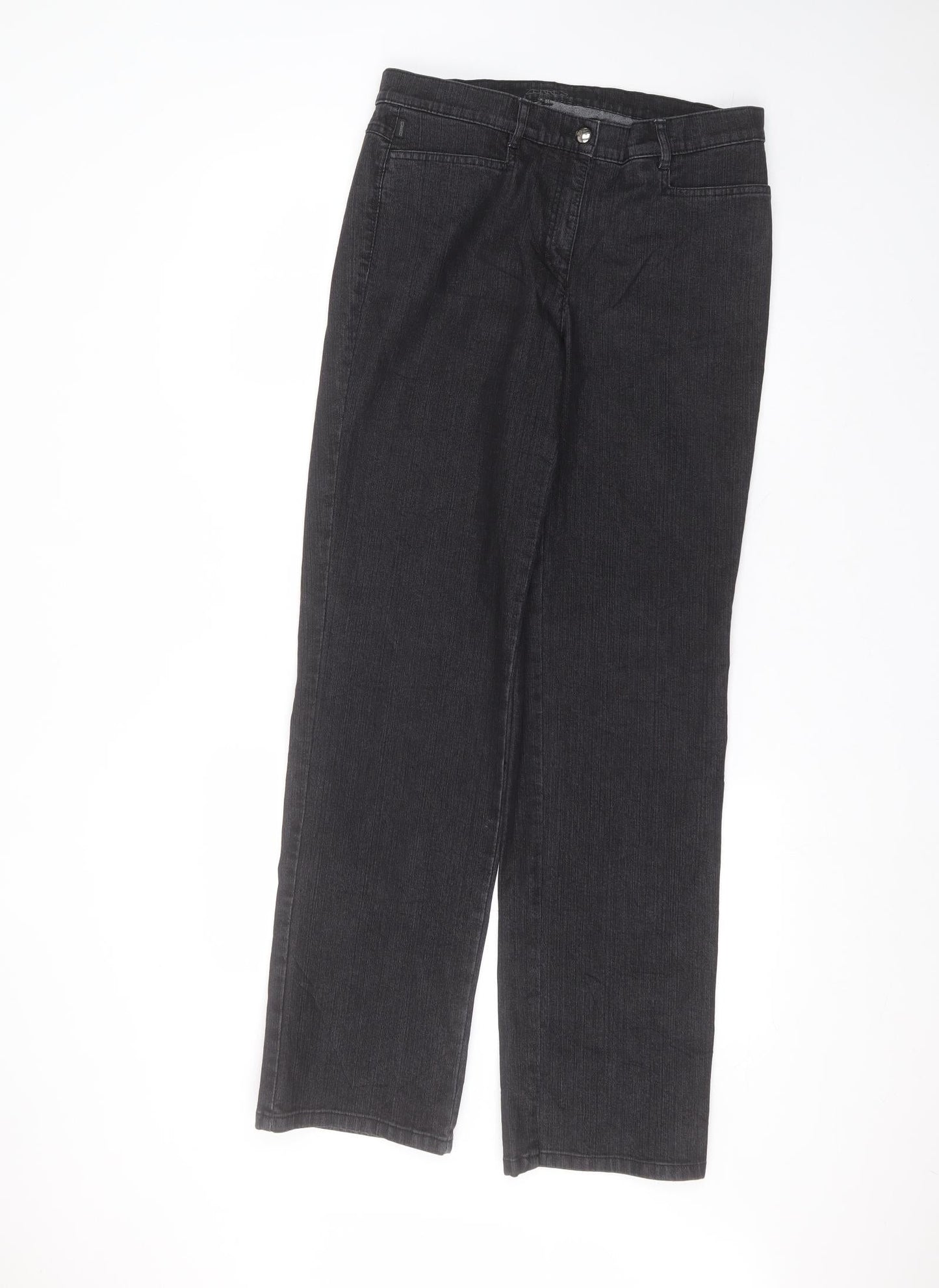 Zaerres Womens Black  Cotton Straight Jeans Size 10 L30 in Regular