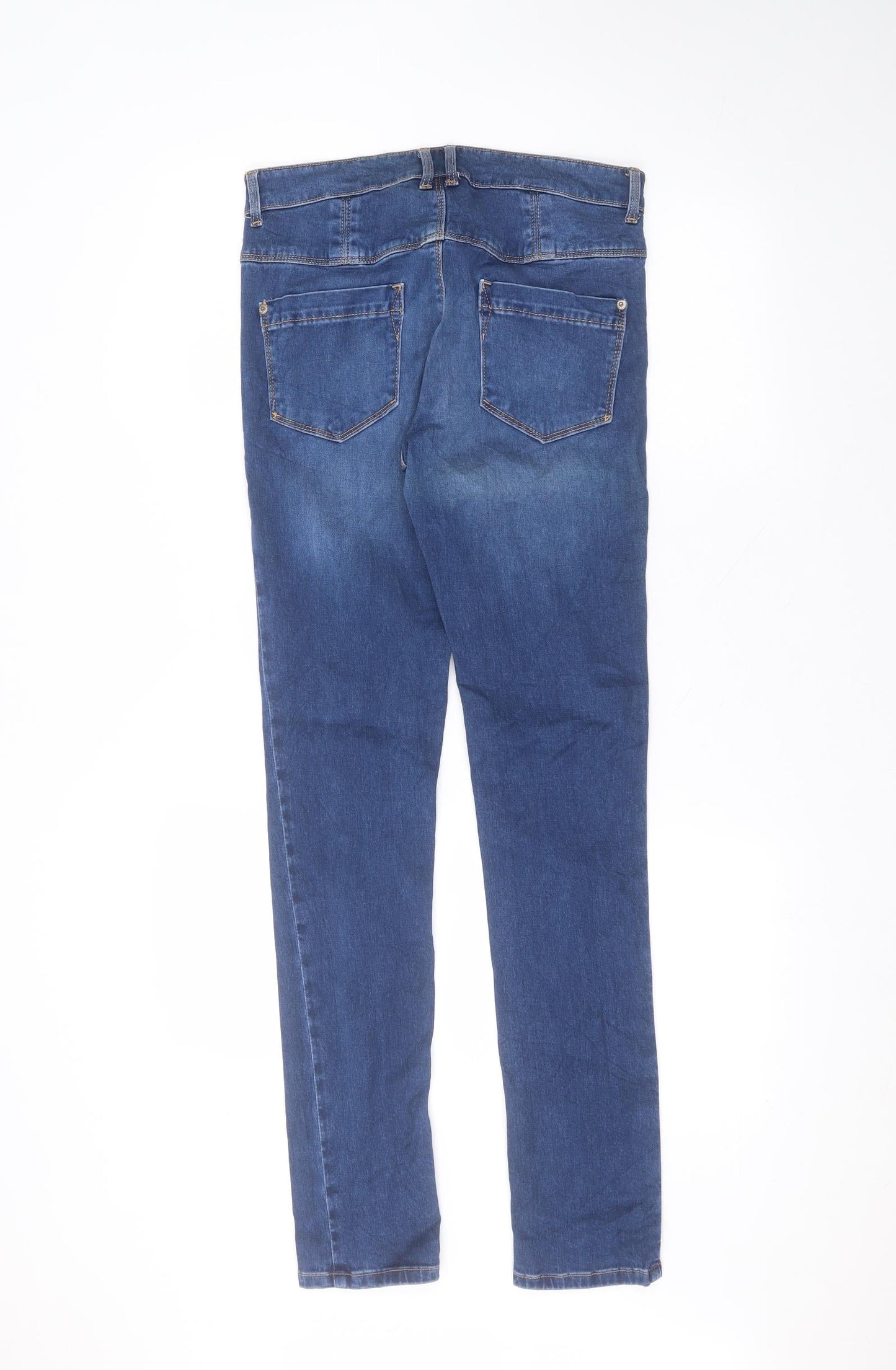 Preworn Womens Blue  Cotton Skinny Jeans Size 8 L30 in Regular