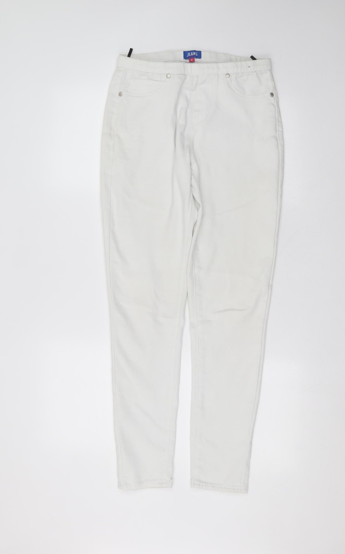 jeans Womens White  Cotton Skinny Jeans Size 10 L27 in Regular