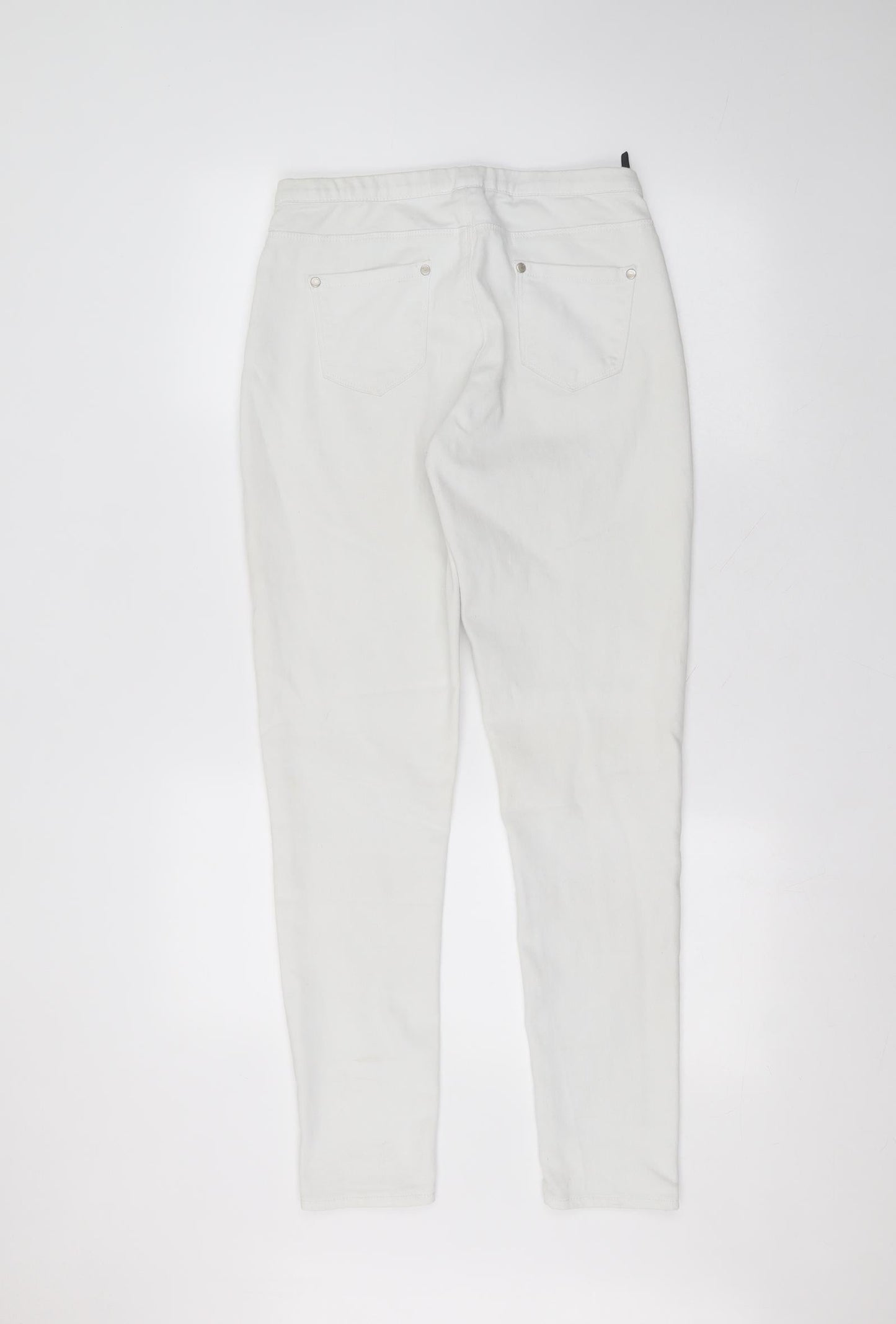 jeans Womens White  Cotton Skinny Jeans Size 10 L27 in Regular