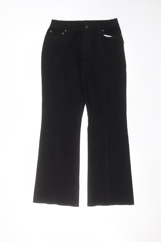 Preworn Womens Black  Cotton Straight Jeans Size 32 in L29 in Regular