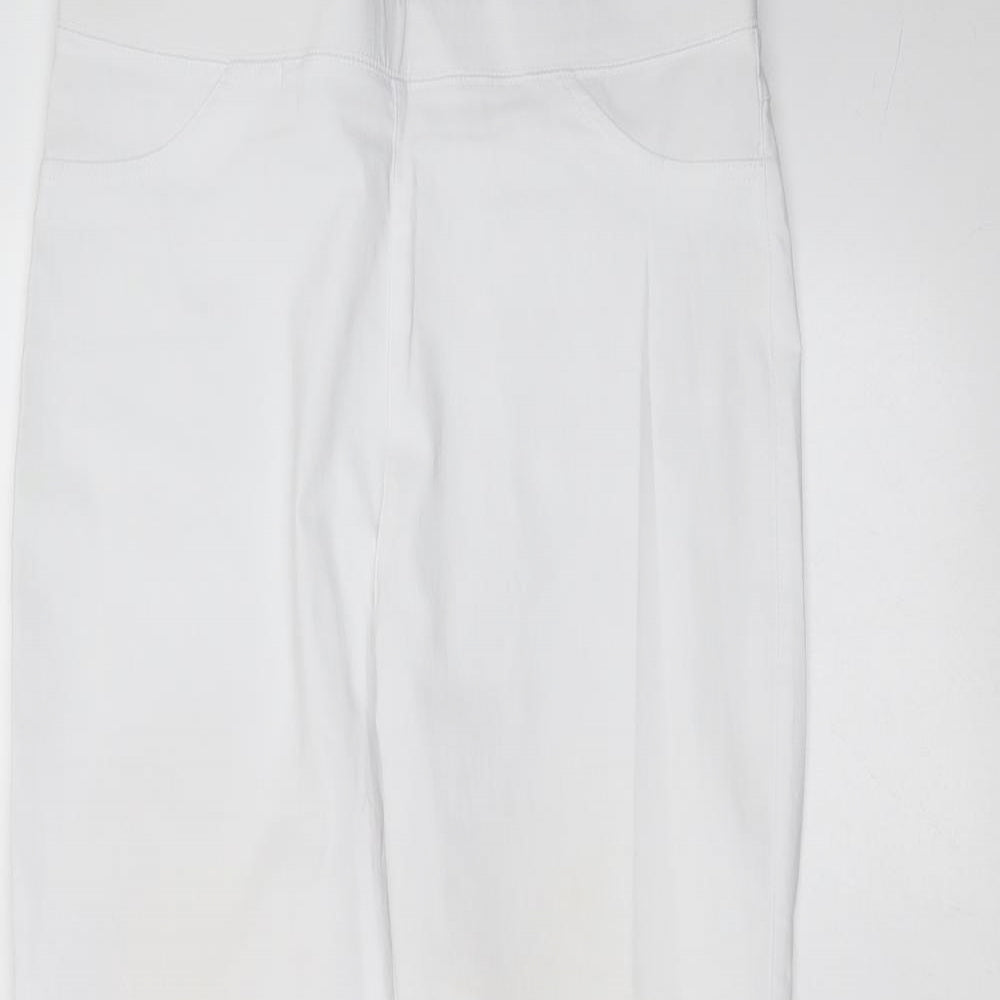 Classic Womens White  Cotton Skinny Jeans Size 12 L25 in Regular