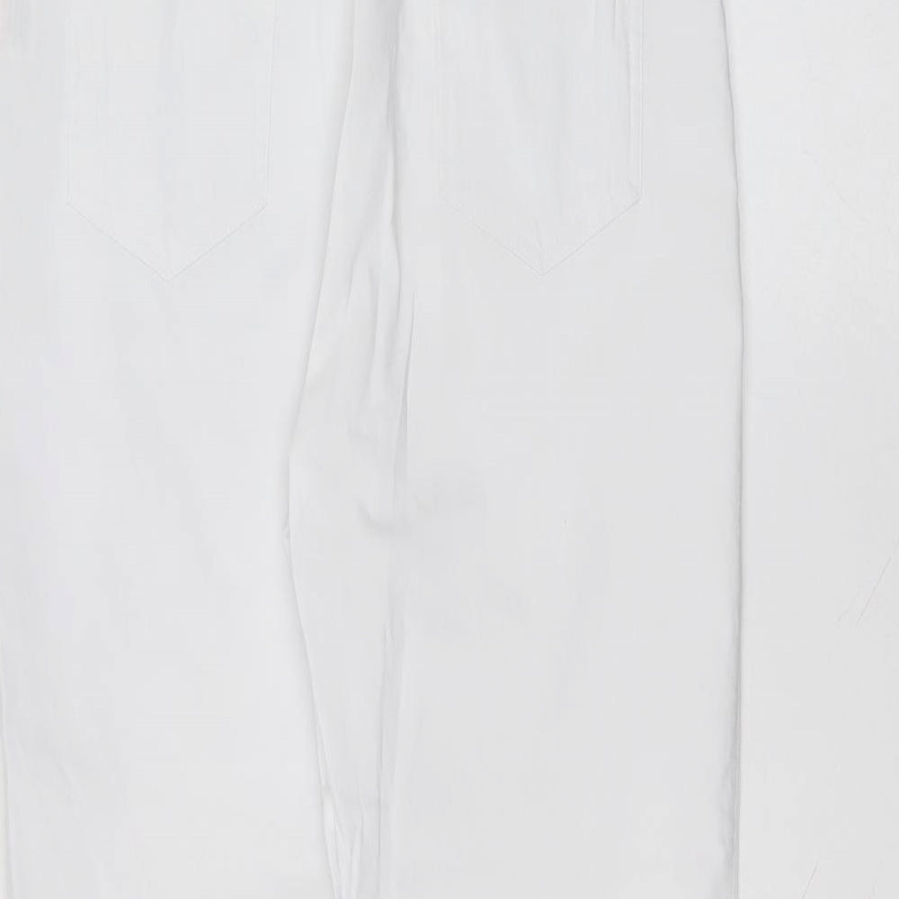 Classic Womens White  Cotton Skinny Jeans Size 12 L25 in Regular