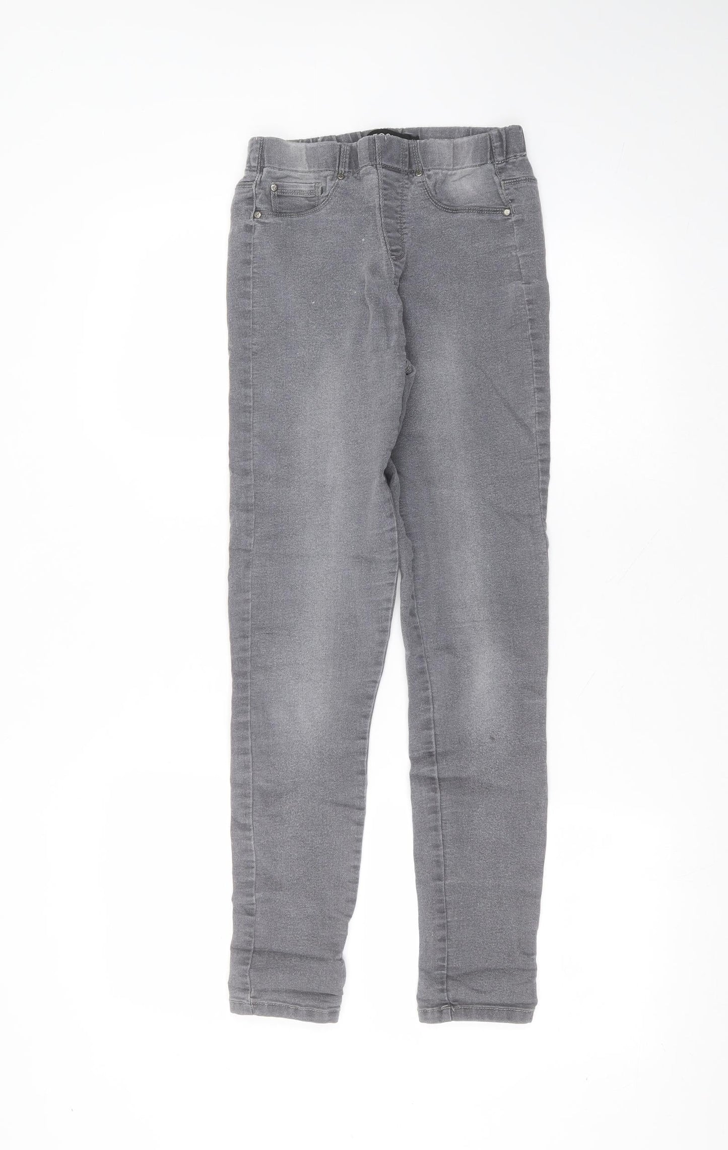 Peacocks Womens Grey  Cotton Skinny Jeans Size 8 L26 in Regular