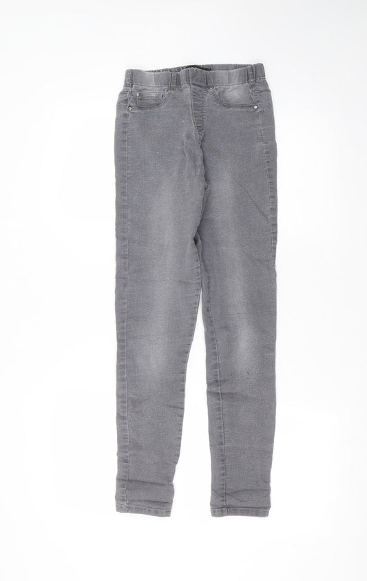 Peacocks Womens Grey  Cotton Skinny Jeans Size 8 L26 in Regular