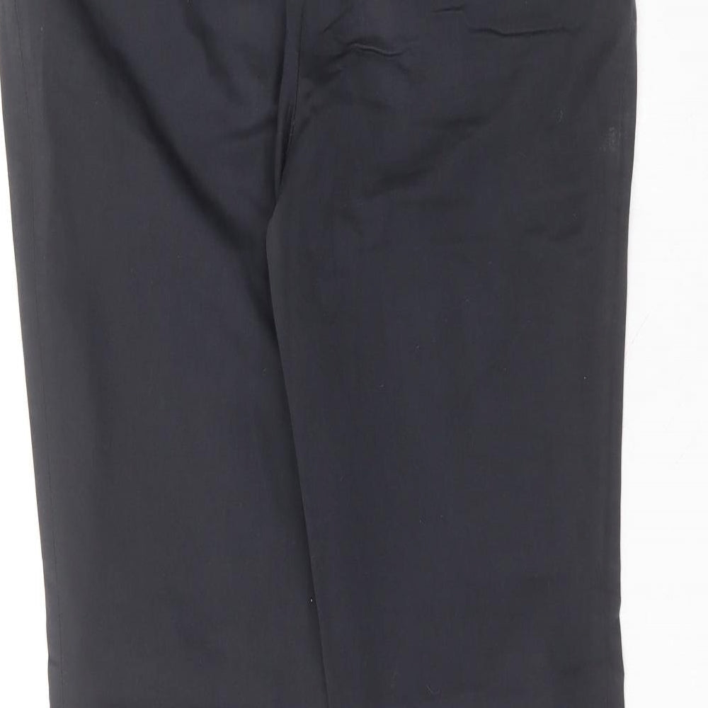 Marks and Spencer Womens Blue  Cotton Trousers  Size 12 L24 in Regular