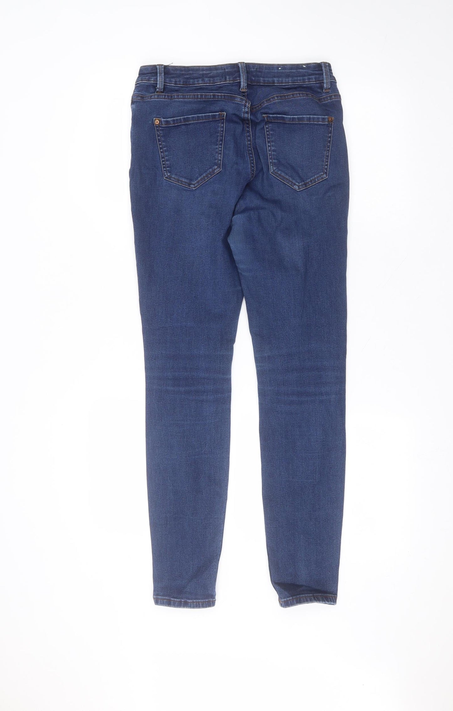New Look Womens Blue  Cotton Skinny Jeans Size 12 L27 in Regular