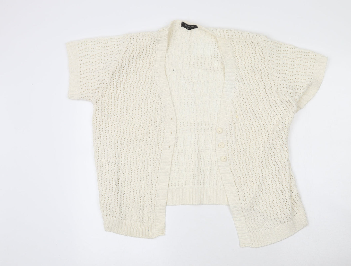 ELLIE LOUISE Womens Beige   Cotton Cardigan Jumper Size M