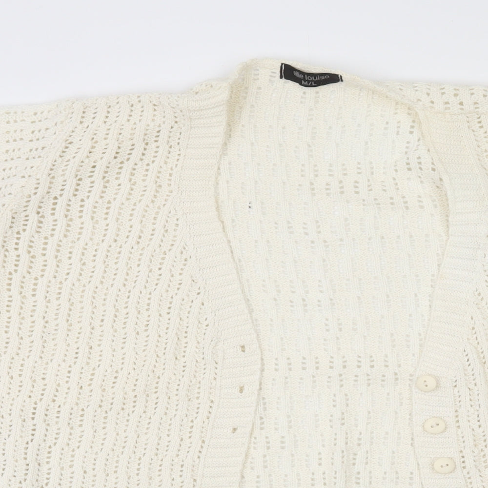 ELLIE LOUISE Womens Beige   Cotton Cardigan Jumper Size M