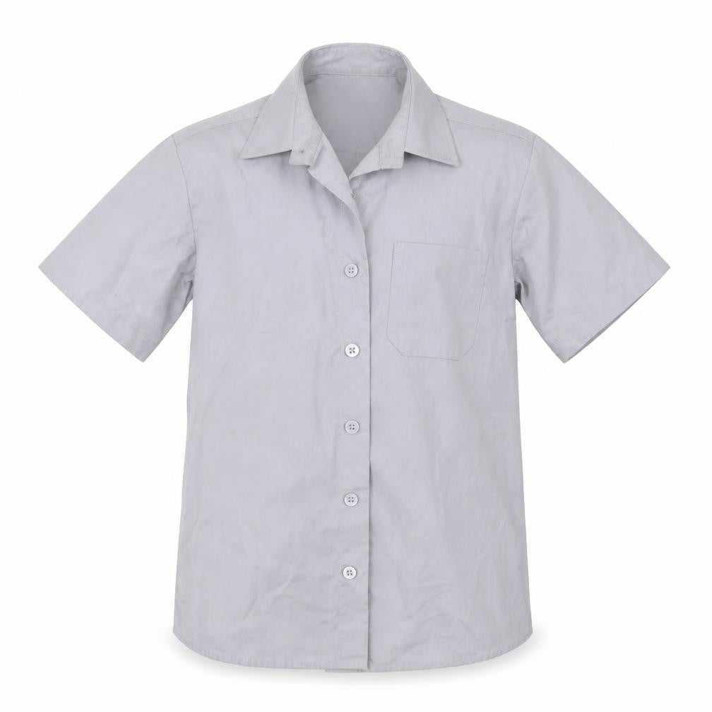 George Boys Grey  Polyester Basic Button-Up Size 7-8 Years Collared Button