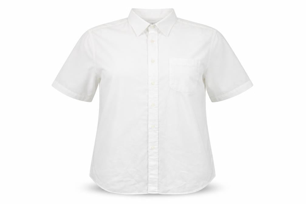 Marks & Spencer Womens White  Polyester Basic Button-Up Size 16 Collared