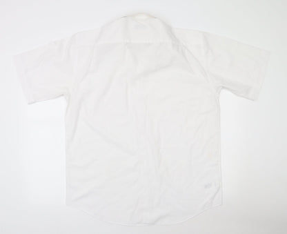 Marks & Spencer Womens White  Polyester Basic Button-Up Size 16 Collared
