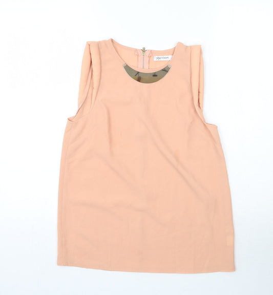 Paper Scissors Womens Pink  Polyester Basic Tank Size 8 Round Neck - Necklace Attached