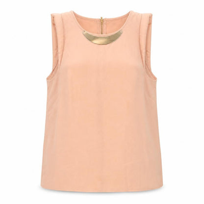 Paper Scissors Womens Pink  Polyester Basic Tank Size 8 Round Neck - Necklace Attached