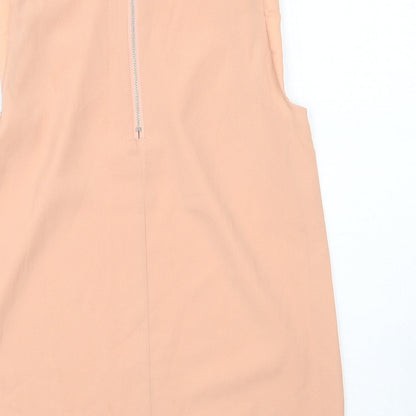 Paper Scissors Womens Pink  Polyester Basic Tank Size 8 Round Neck - Necklace Attached