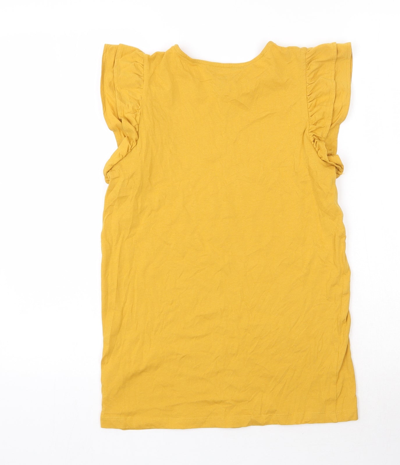 New Look Womens Yellow  100% Cotton Basic Tank Size 6 Round Neck
