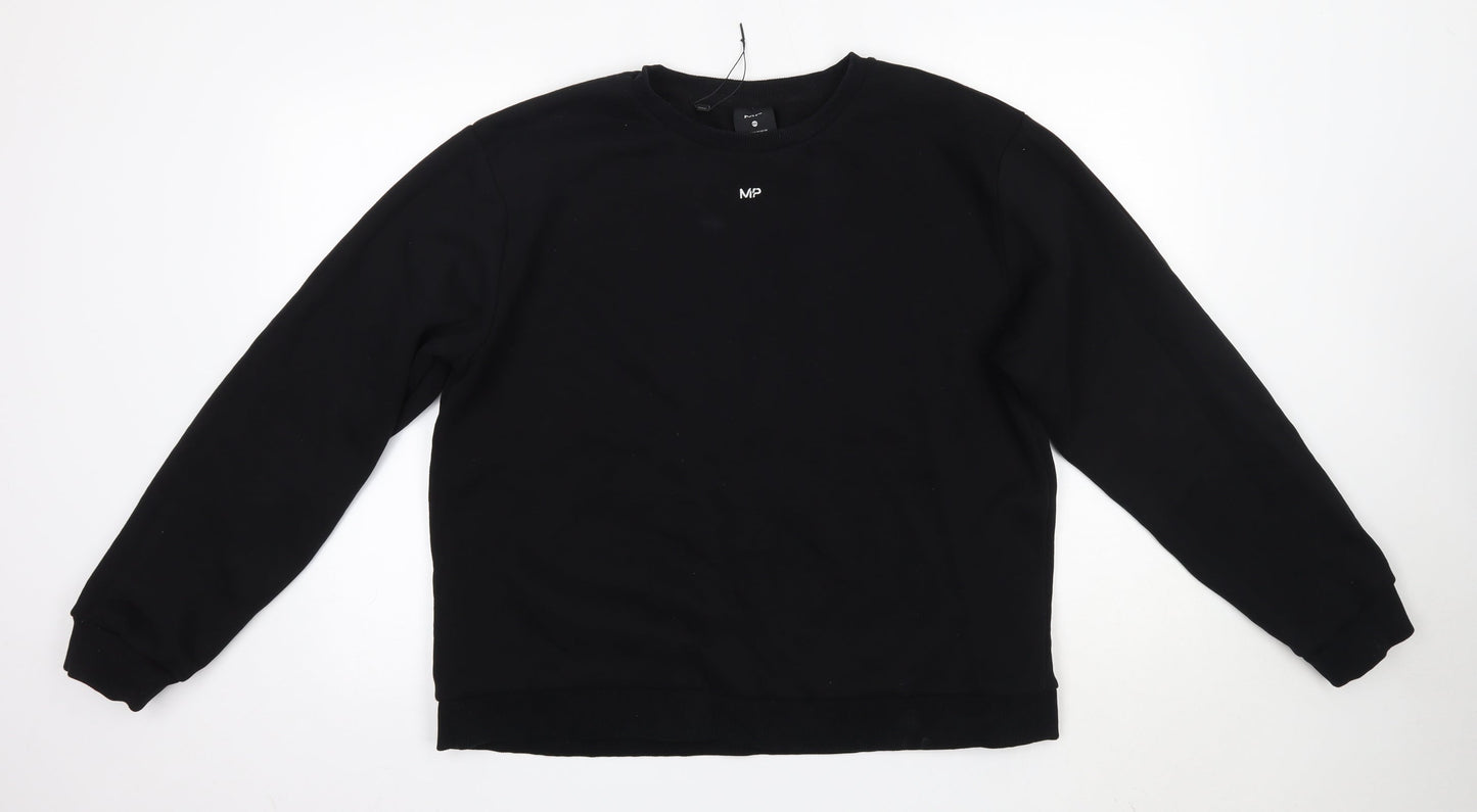 MP Mens Black Round Neck  Cotton Pullover Jumper Size 2XL
