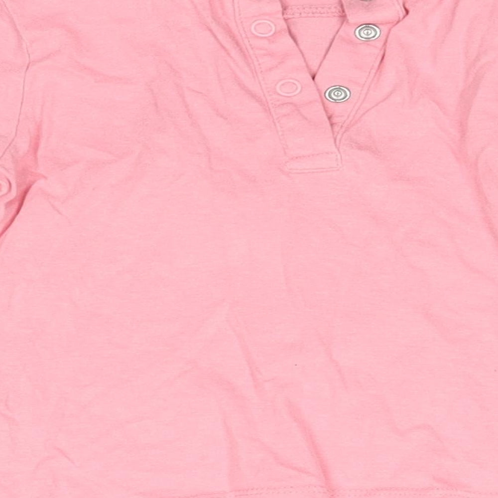 Mothercare Baby Pink  100% Cotton Basic Blouse Size 18-24 Months Round Neck