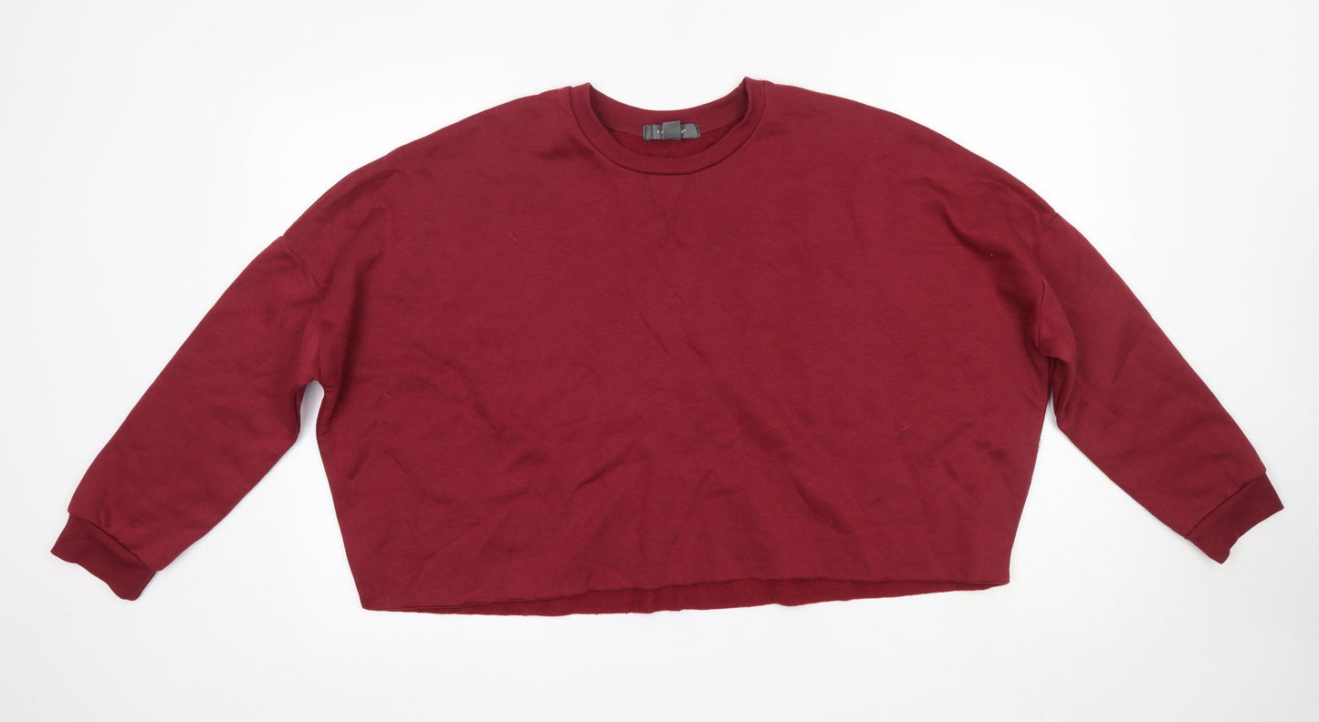 Primark Womens Red Round Neck  Polyester Pullover Jumper Size L