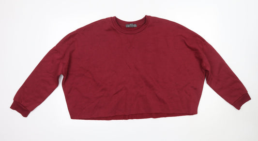 Primark Womens Red Round Neck  Polyester Pullover Jumper Size L