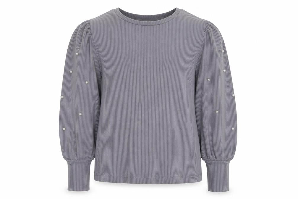 H&M Girls Grey Round Neck  Cotton Pullover Jumper Size 7 Years