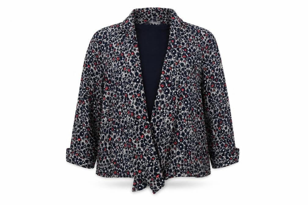 Marks & Spencer Womens Blue V-Neck Floral Viscose Cardigan Jumper Size 18