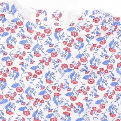 Gap Girls Multicoloured Floral 100% Cotton Basic Blouse Size 5 Years Round Neck