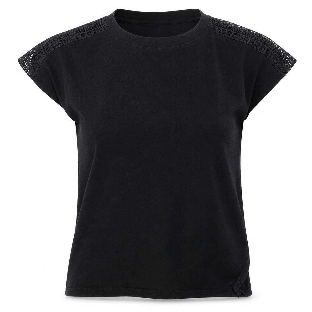 Primark Womens Black  100% Cotton Basic Blouse Size S Round Neck