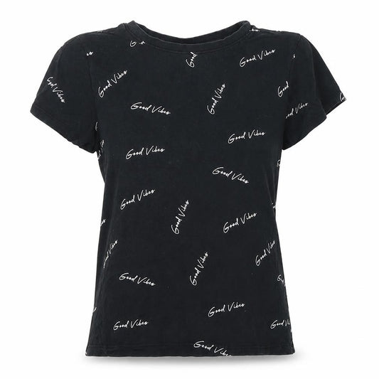 Primark Womens Black  100% Cotton Basic T-Shirt Size S Round Neck