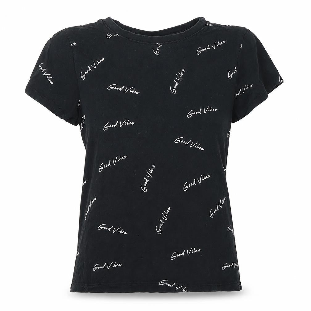 Primark Womens Black  100% Cotton Basic T-Shirt Size S Round Neck