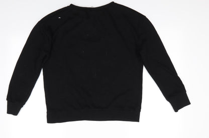 Preloved Disney by Atmosphere Womens Black Animal Print Polyester Pullover Sweatshirt Size 12   - Embossed Mickey Mouse Oh Mickey - Back