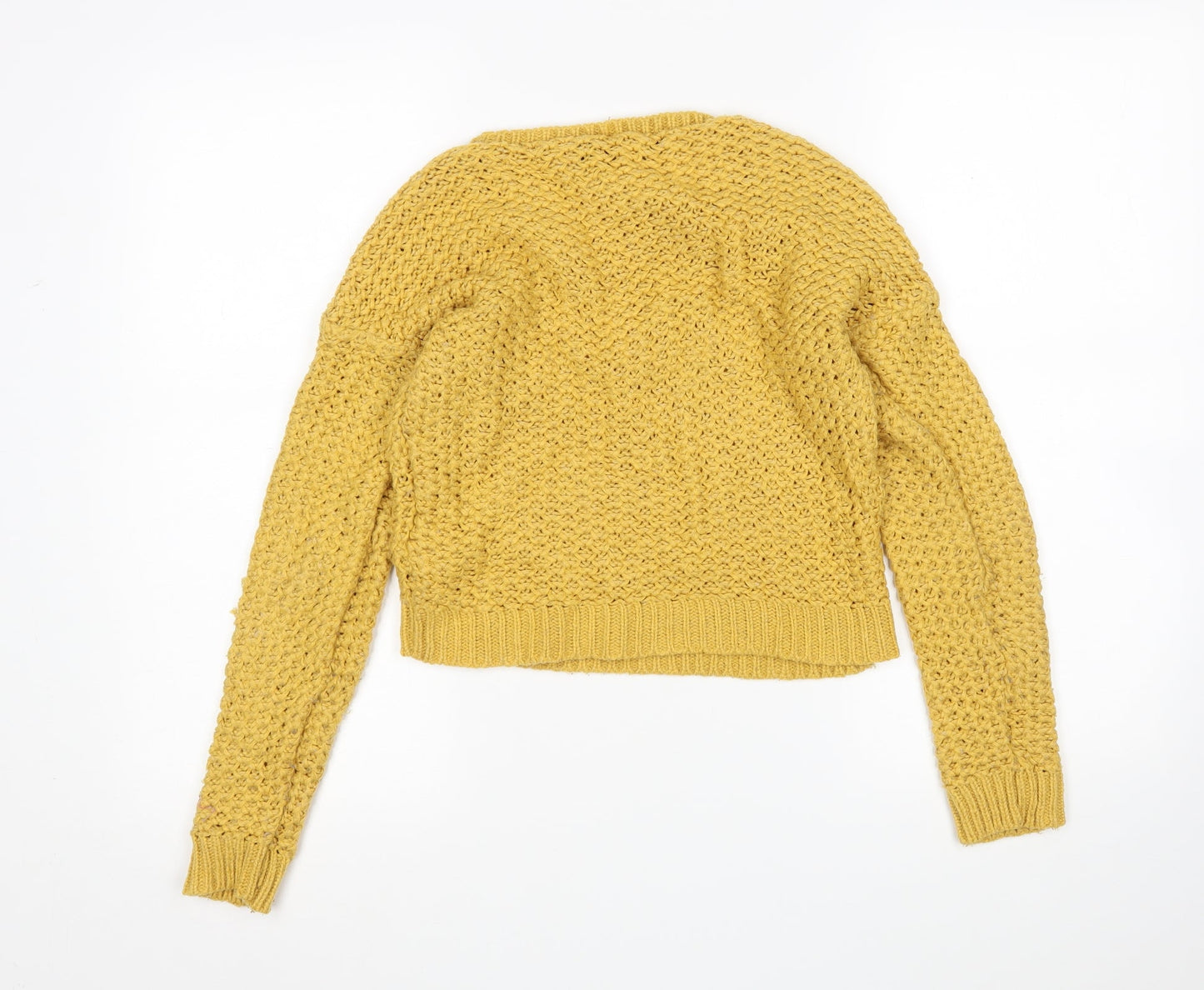 New Look Womens Yellow Round Neck  Nylon Pullover Jumper Size 6