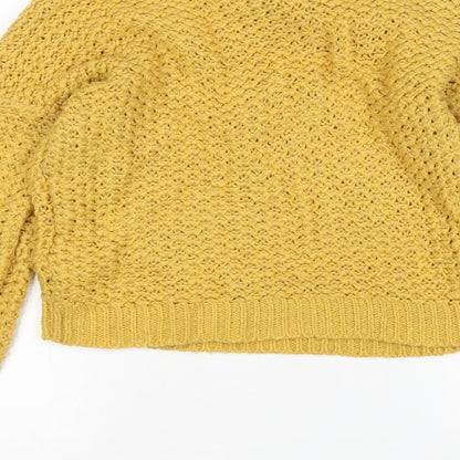 New Look Womens Yellow Round Neck  Nylon Pullover Jumper Size 6